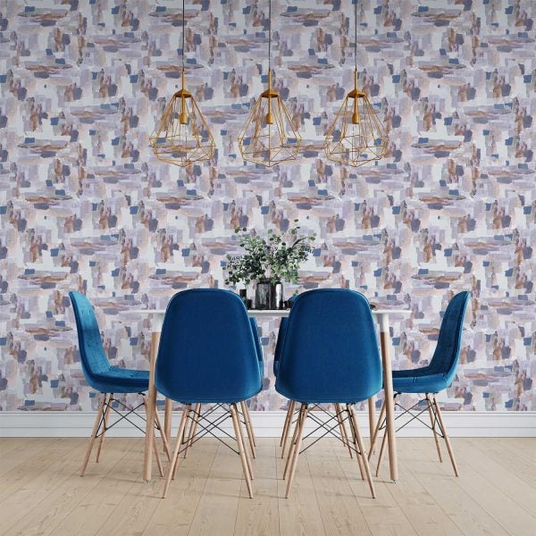 purple Abstract wallpaper in a living room