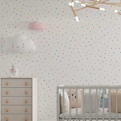 Colorful Polka Dot Wallpaper for Bedrooms, Playrooms, Nursery