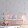 Pink Wallpaper For BAby Nursery With Pastel Trees Seamless Pattern