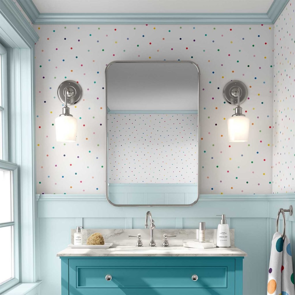 Colorful Polka Dot Wallpaper for Bedrooms, Playrooms, Nursery