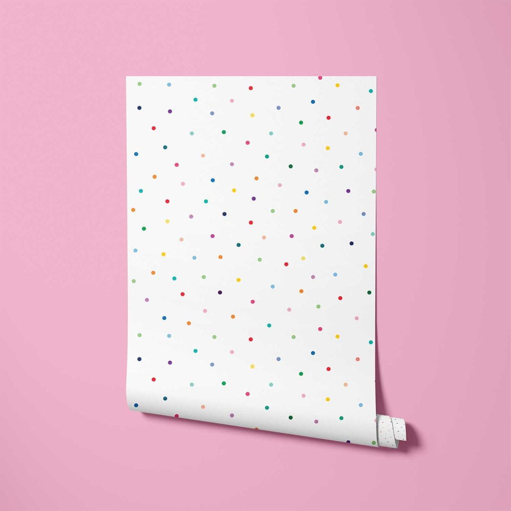 Colorful Polka Dot Wallpaper for Bedrooms, Playrooms, Nursery