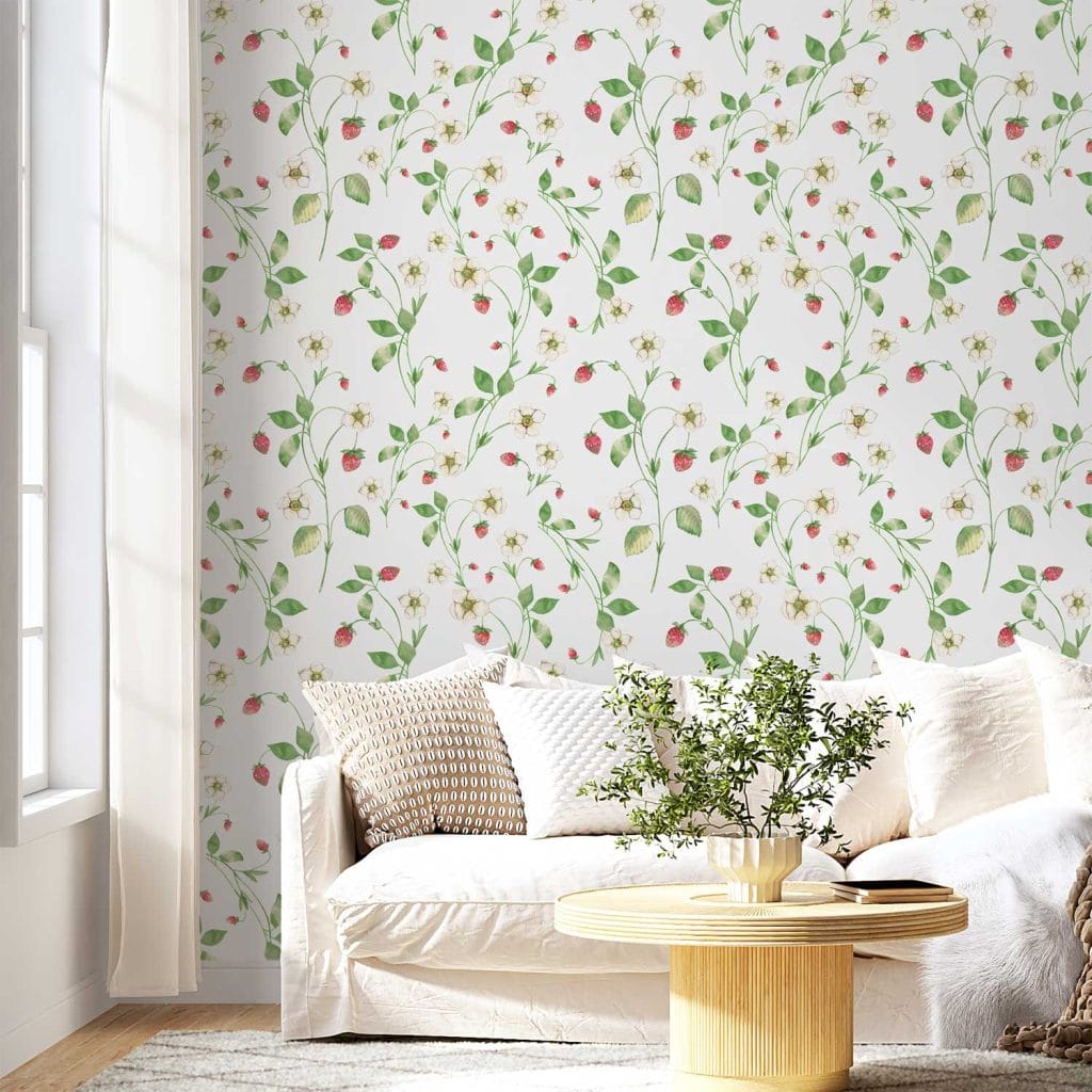 Strawberry Field Floral Wallpaper for Any Room - Ozscape Designs
