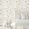 Birds and butterfly wallpaper for kids' rooms and nurseries, available in peel and stick or traditional non-pasted options.