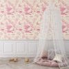 Pink unicorn and horse wallpaper for girls' bedrooms and nurseries.