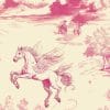Close-up of unicorn and horse pattern on Cosmic Cowgirl Wallpaper.