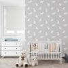 Adorable puppy wallpaper for a cozy baby room