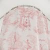 Pink girls shower curtain with ballerina and swan toile pattern