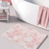 Pink ballerina bath mat for girls bathroom with soft memory foam and non slip backing