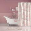Pink ballerina shower curtain with swan print for girls’ bathroom