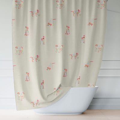 pink-puppy-dog-shower-curtain-dog-lover-bathroom-neutral-beige