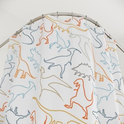 mosern dinosaur shower curtain for boys bathroom