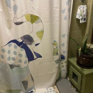elephant shower curtain and bath mat set