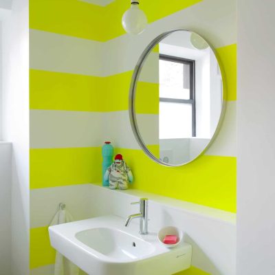 Neon Painted Bathroom Wall